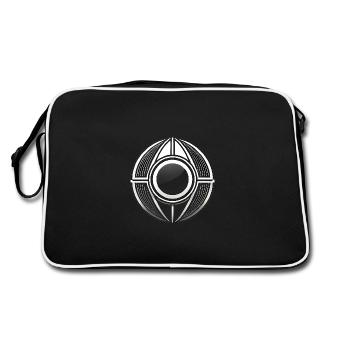Minimalist Circular Pod Design - Retro Bag - black/white - Back