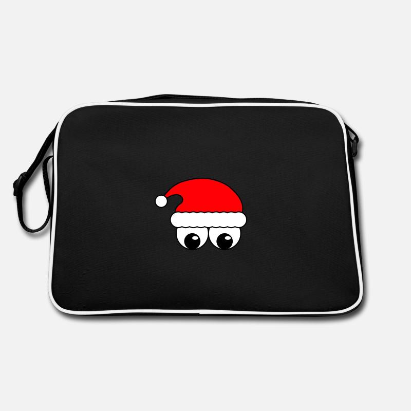 Lustiger Weihnachtsmann - Retro Tasche - Schwarz/Weiß