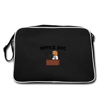 OFFICE DOG - Retro Tasche - Schwarz/Weiß - Hinten