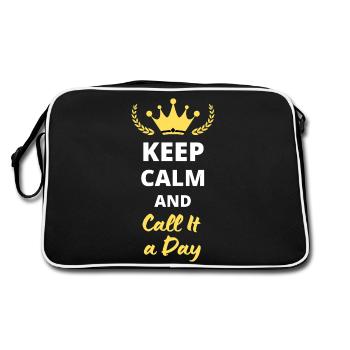 "Keep Calm and Call It a Day" - Relaxation and laziness - Retro Bag - black/white - Back