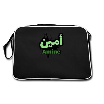 Amine en écriture arabe - Sac Retro - noir/blanc - Dos