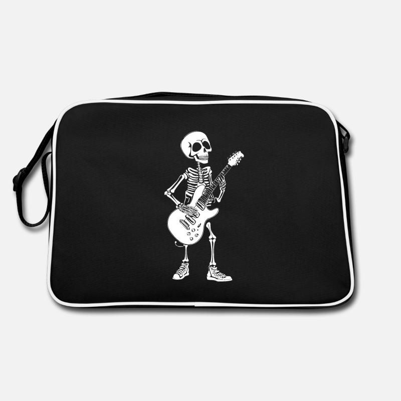 Skelett Gitarre E-Gitarre Rocker Gitarrist Retro Tasche