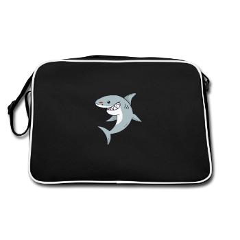 grand requin amant de requin cool - Sac Retro - noir/blanc - Dos