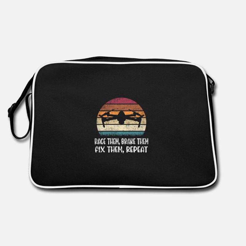 Drone drone disant pour les amateurs de drones - Sac Retro - noir/blanc