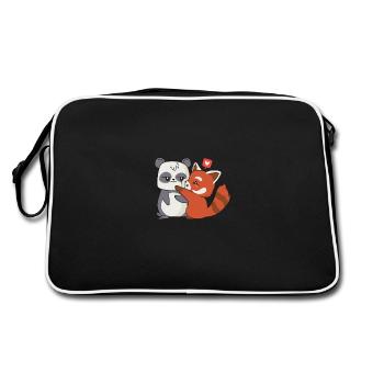 Motif panda et panda rouge pour les amateurs de panda - Sac Retro - noir/blanc - Dos