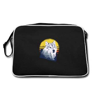 Loup motif nature loups - Sac Retro - noir/blanc - Dos