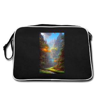 Scène exotique et abstraite de la civilisation de la nature - Sac Retro - noir/blanc - Dos