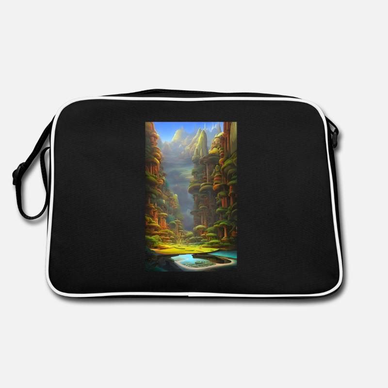 Simulation abstract nature landscape Retro Bag