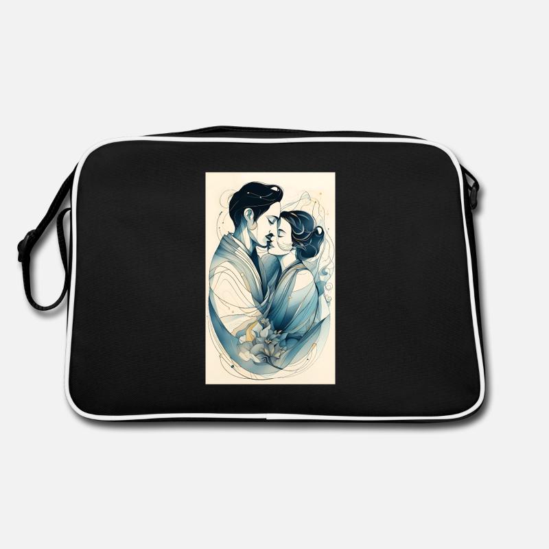Sinnliches Paar Linien Retro Tasche