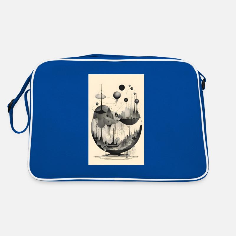 Abstract spherical geometry city Retro Bag