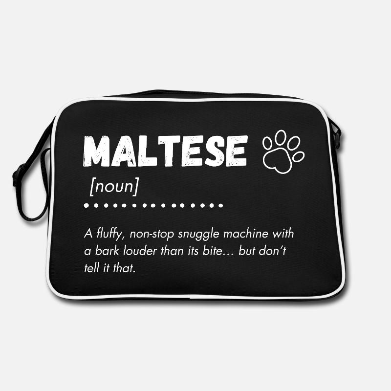 Maltese - a fluffy snuggle machine and loud barker Retro Bag