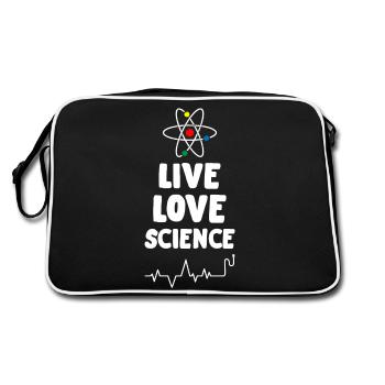 Live Love Science - Retro Tasche - Schwarz/Weiß - Hinten