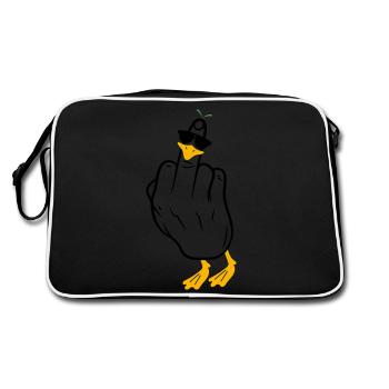 Oie doigt d’honneur humour - Sac Retro - noir/blanc - Dos