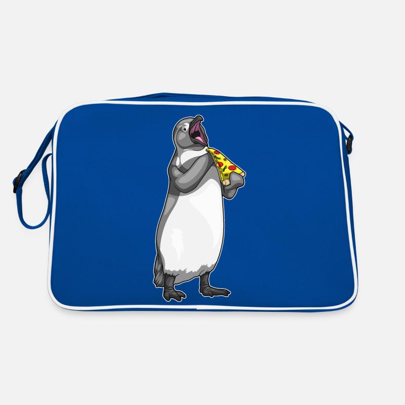 Pinguin Pizza Retro Tasche