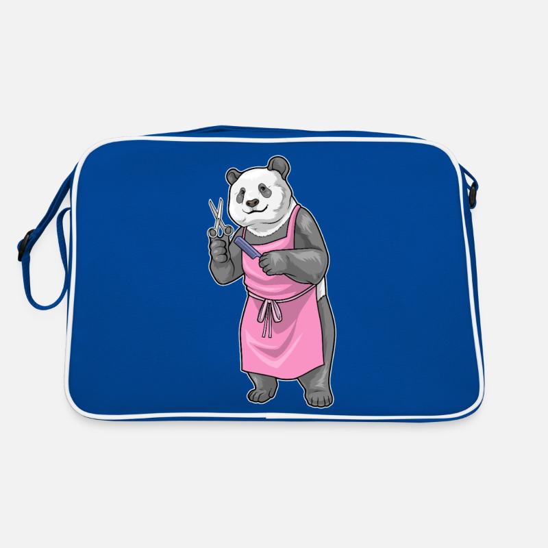Panda Coiffe Ciseaux Peigne Sac Retro