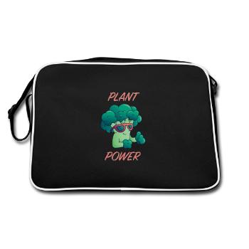 Chemises végétaliennes cool, végétariens, athlètes de force - Sac Retro - noir/blanc - Dos