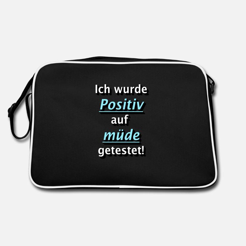 Positiv auf Müde getestet! - Retro Tasche - Schwarz/Weiß