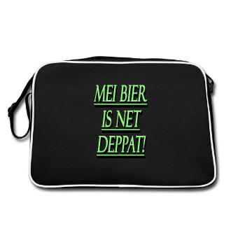 Mei Bier is net deppat ! - Sac Retro - noir/blanc - Dos