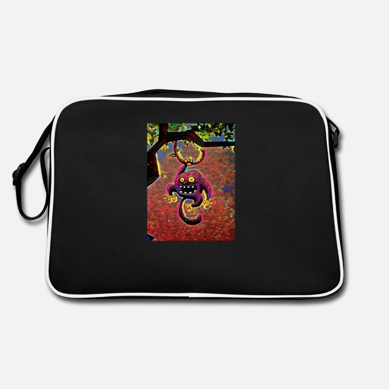 Purple monkey in a tree Retro Bag