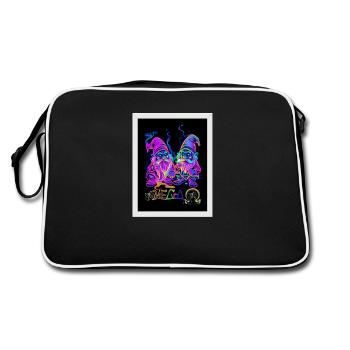 ॐMEGoA Psychedelic Dwarfs 1# - Retro Tasche - Schwarz/Weiß - Hinten