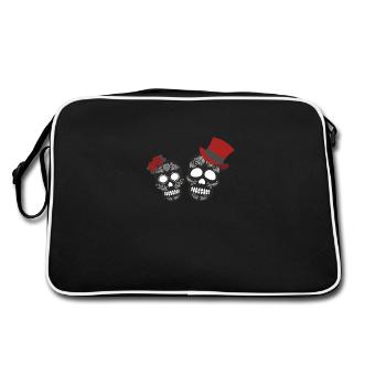 joli motif crâne tête de mort colorée style - Sac Retro - noir/blanc - Dos