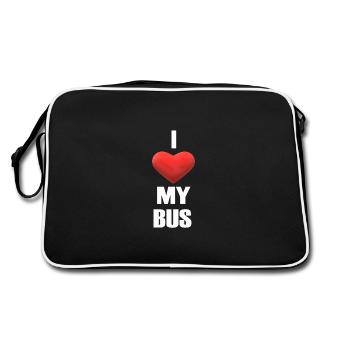 J'aime mon bus - Sac Retro - noir/blanc - Dos