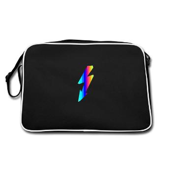 Flash of rainbow colors, flash de couleur arc-en-ciel - Sac Retro - noir/blanc - Dos