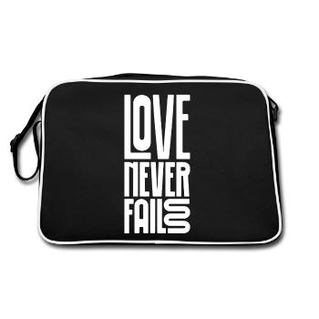 love never fails - Retro Bag - black/white - Back