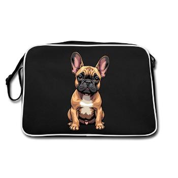 Französische Bulldogge, French Bulldog Bouledogue - Sac Retro - noir/blanc - Dos
