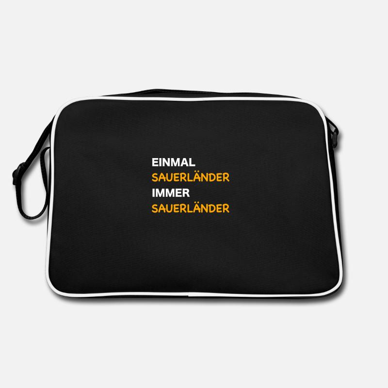 Einmal Sauerländer, immer Sauerländer - Retro Tasche - Schwarz/Weiß