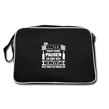 Winzer - Retro Tasche - Schwarz/Weiß - Hinten