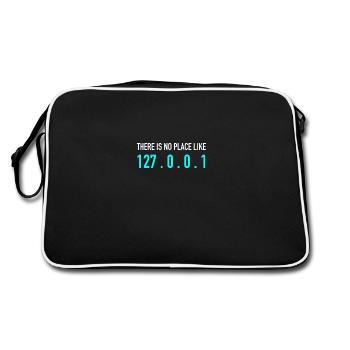 There is no place like 127.0.0.1 - Retro Tasche - Schwarz/Weiß - Hinten