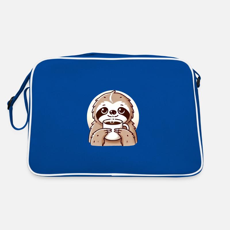 Cozy Sloth Coffee Illustration Retro Bag