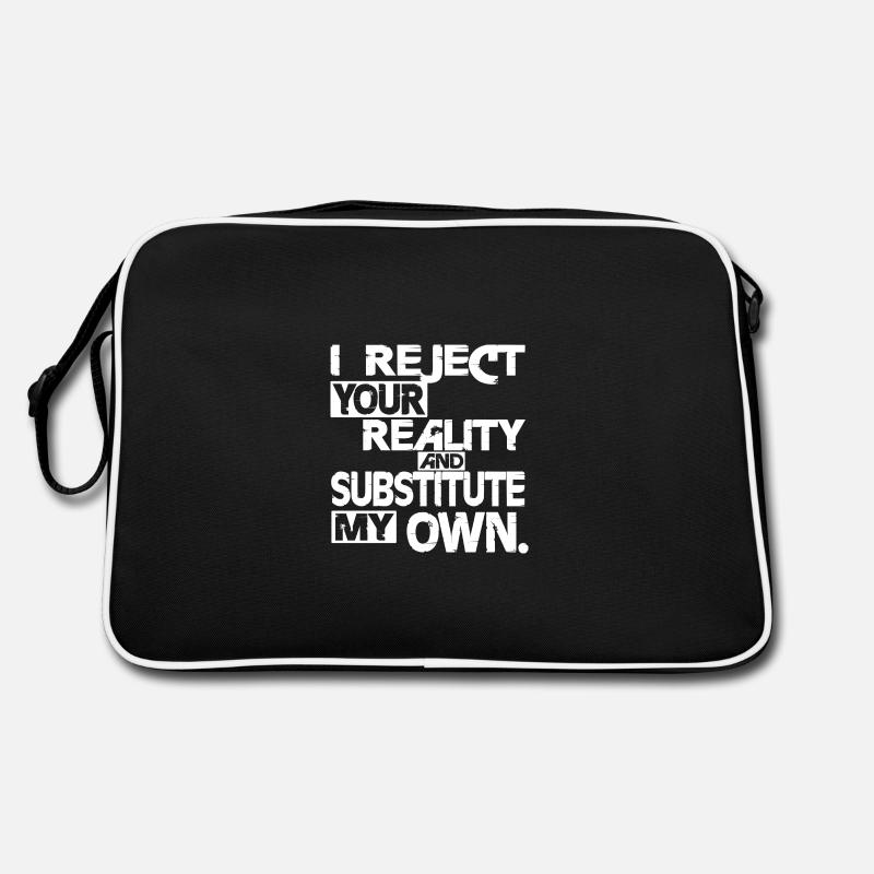 I reject your Reality - weiss - Retro Tasche - Schwarz/Weiß
