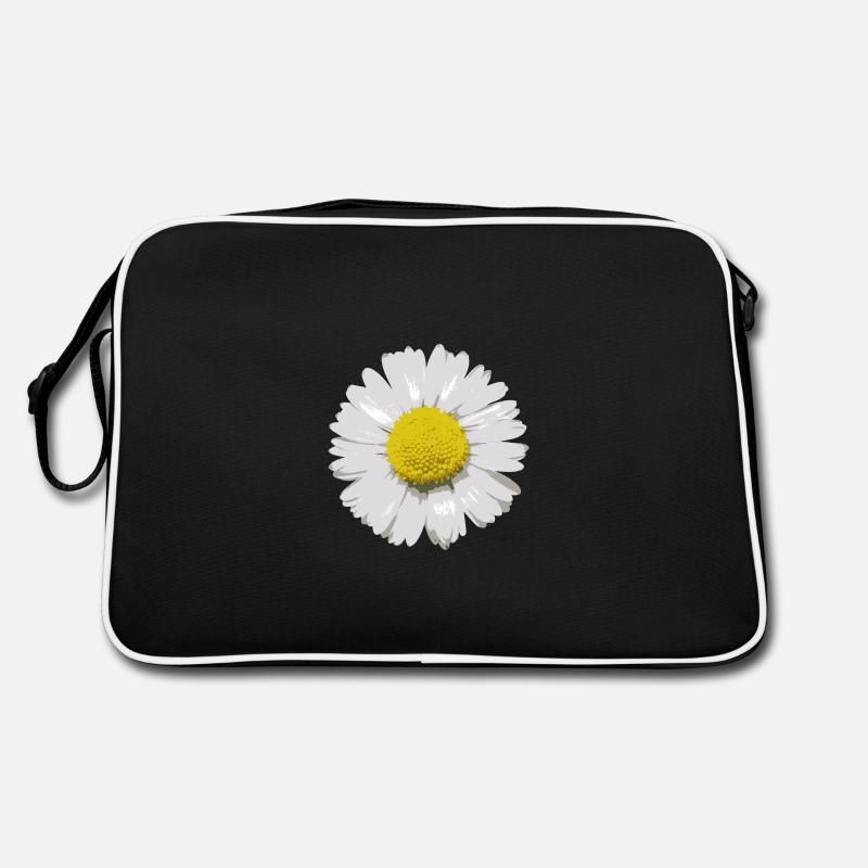 Gänseblümchen - Retro Tasche - Schwarz/Weiß