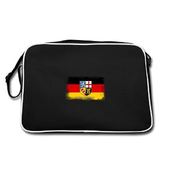 Saarland flag - Retro Bag - black/white - Back