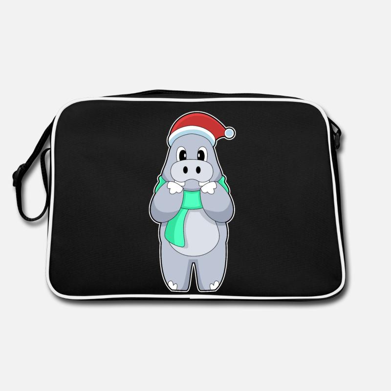 Nilpferd Weihnachten Schal Retro Tasche