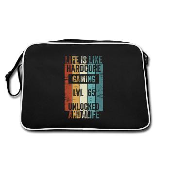 Level 65 Life is like Hardcore Gaming - Retro Bag - black/white - Back