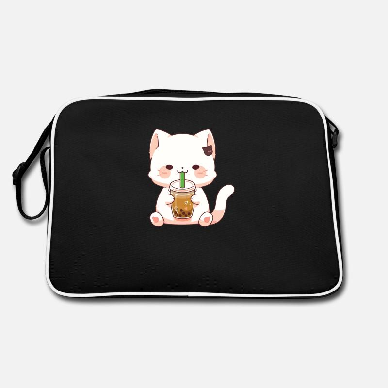 Süße Katze #2 - Retro Tasche - Schwarz/Weiß