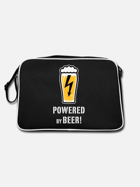 Powered By Beer! (Ale / Flash / NEG) - Retro Bag - black/white - Back