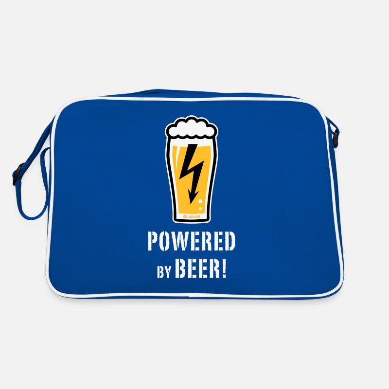 Powered By Beer! (Bier / Blitz / NEG) Retro Tasche