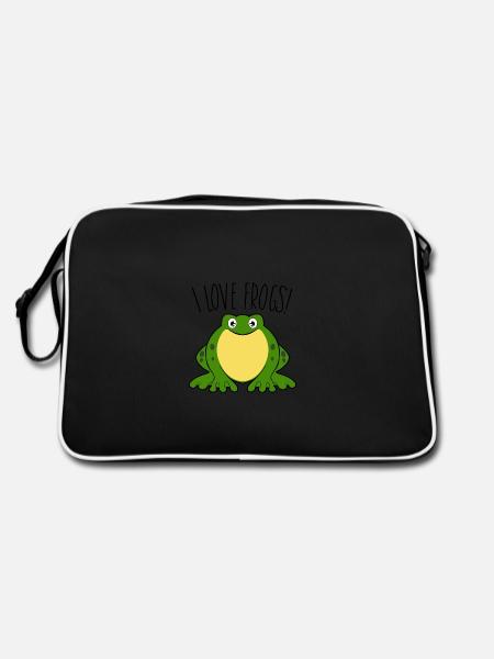 I love Frogs - Retro Bag - black/white - Back