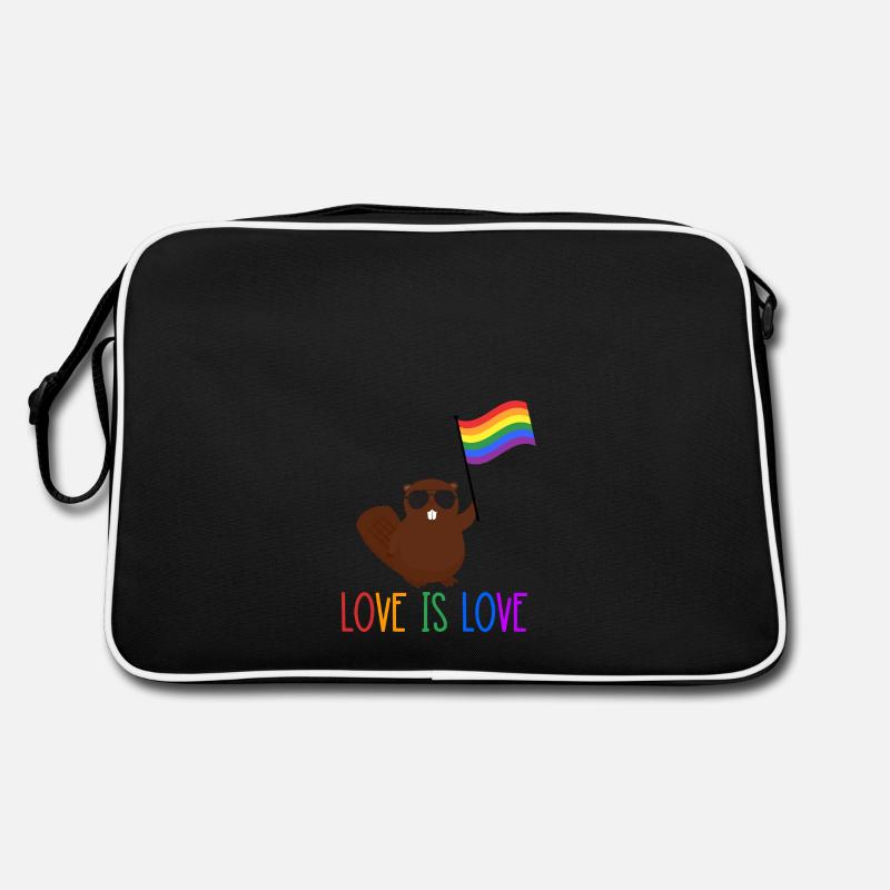 Love is love beaver Retro Bag