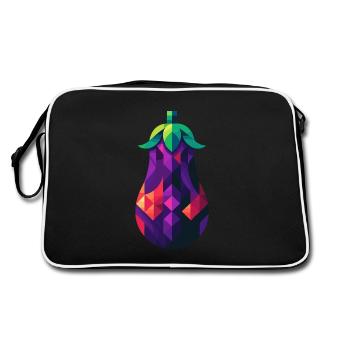 Aubergine géométrique abstraite - Color Design - Sac Retro - noir/blanc - Dos