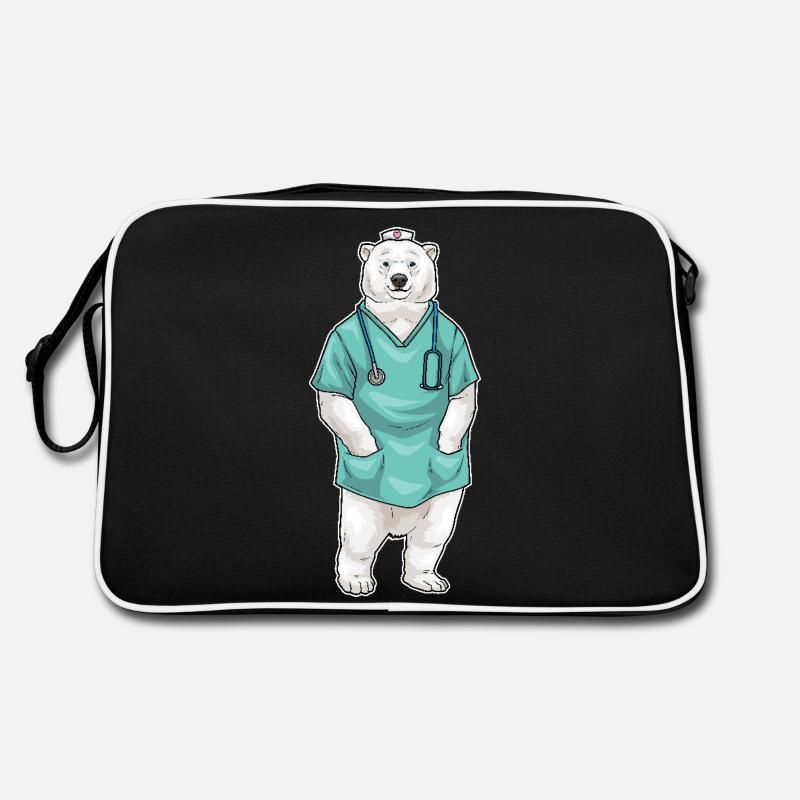Eisbär Krankenschwester Stethoskop Retro Tasche