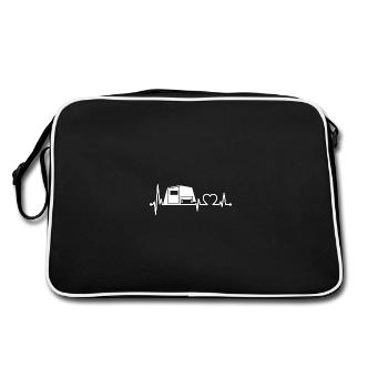 Camptourist Klappfix battement de coeur -blanc- - Sac Retro - noir/blanc - Dos
