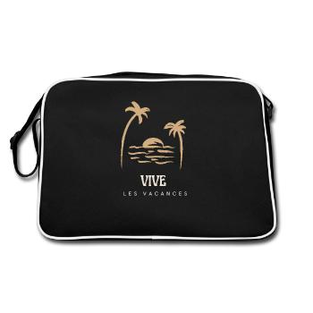 VIVE LES VACANCES. VACANCES.BONNES VACANCES. - Sac Retro - noir/blanc - Dos