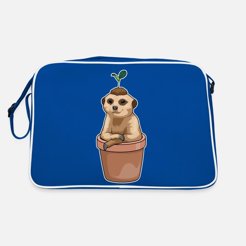 Erdmännchen Blumentopf Pflanze Retro Tasche