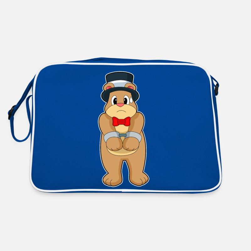 Bär Bräutigam Handschellen Hochzeit Retro Tasche