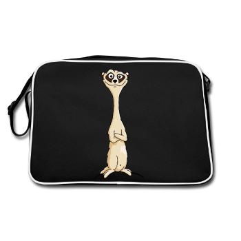 Naughty Meerkat - Retro Bag - black/white - Back